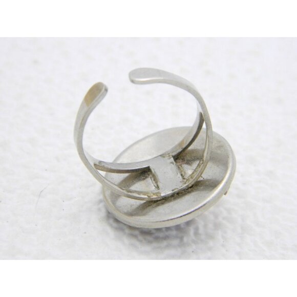 VTG MAS "art" Artesania Al Fuego Spain Pink Purple Enamel Ring Size 7 - Picture 4 of 4